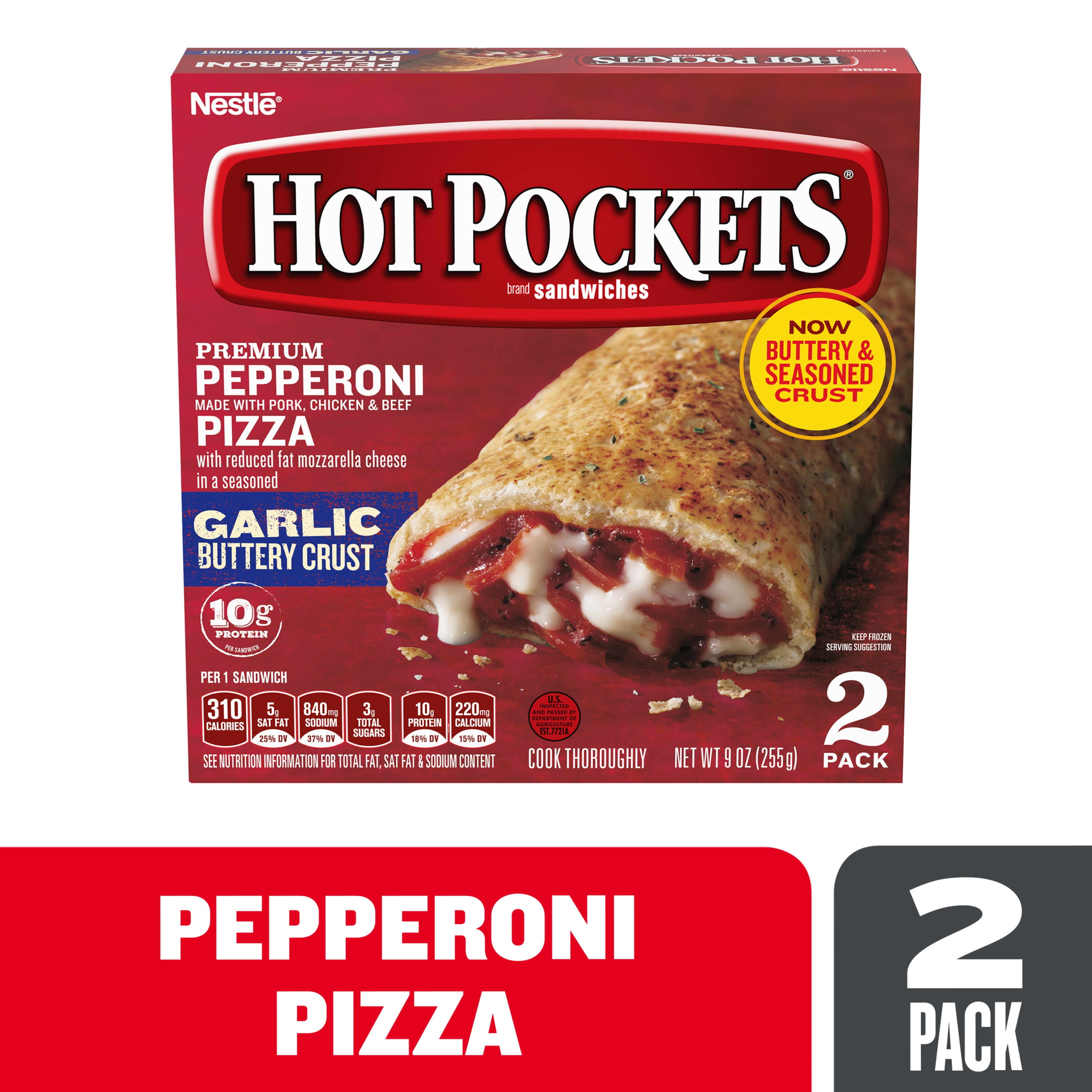 Hot Pockets Premium Pepperoni Pizza Frozen Snacks 9 oz.