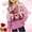 Pink, variant on dazeni Teen Girls Cute Graphic Hoodies Trendy Funny Cow Heart Print Long Sleeve Sweatshirt Y2k Streetwear Hooded Pullover Tops