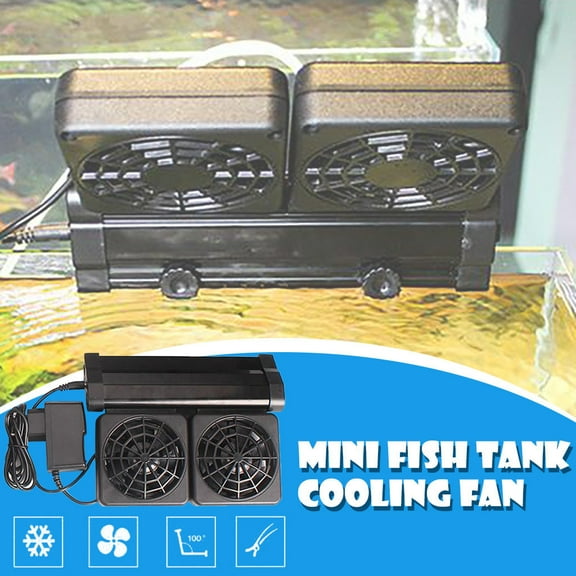 Kiplyki Aquarium Cooling Fans Cold Wind Chiller Adjustable Water Cooler 2 Fan Heads