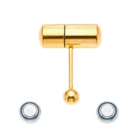 Ion-Plated Gold 14ga Vibrating Tongue Ring