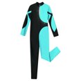 thumbnail image 3 of YONGHS Kids Girls Sparkly One-Piece Gymnastics Leotards Tumbling Sports Unitard Jumpsuit Dancewear Blue Green 10, 3 of 5