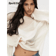 thumbnail image 1 of Suéter fino de cuello redondo para mujer, Jersey informal de manga larga, holgado, ropa de calle para principios de otoño, 1 of 5