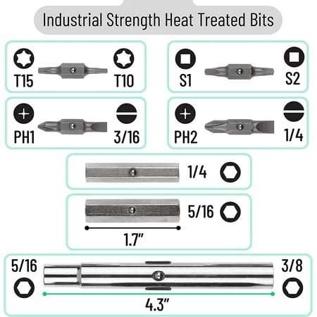 TRA-Bates 11-in-1 Multi-Bit Screwdriver/Nut Driver All in One Multitool