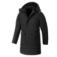 thumbnail image 3 of Blekii Men's Winter Coat with Hood, Insulated Puffy Jacket for Cold Weather, Thick Water-Resistant Warm Parka, Heavy Duty Winter Coat for Snow, Outdoor Thermal Hooded Coat for Men,, 3 of 9