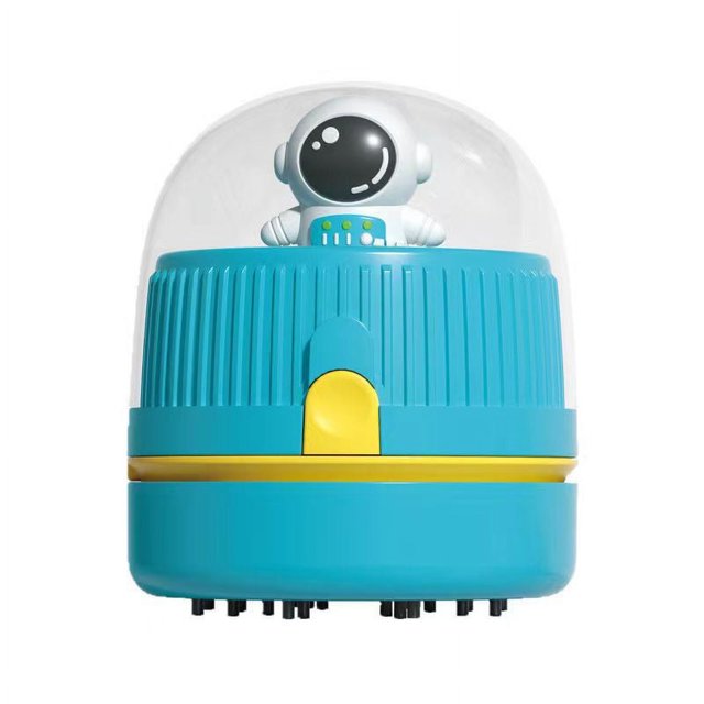 Aspiradora de escritorio, mini barredora de polvo de mesa, ahorro de energía, diseño inalámbrico y giratorio de 360° para teclado, hogar, escuela, oficina (azul)