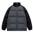 thumbnail image 1 of LOVZFMLL Jackets for Men Man Raglan Sleeve-padded Clothes Winter Style Teenagers Versatile High Street Easy Keep Warm Loose Coat, 1 of 2