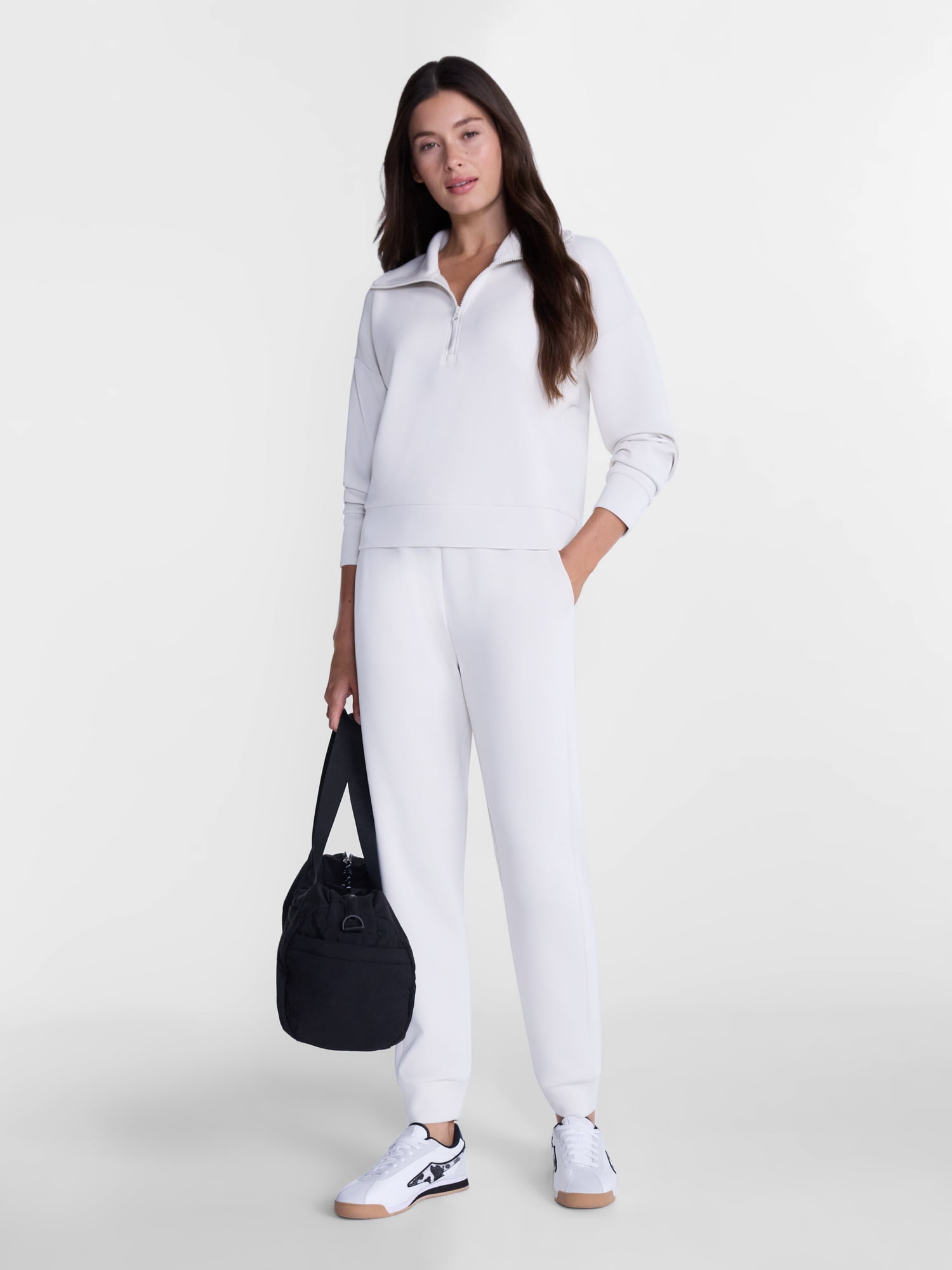 Avia Women's and Women's Plus Quarter-Zip ScubaKnit Pullover, Sizes XS-4X