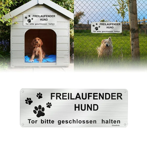 Riforla Strong ! No Dog Running Sign&Outdoor Horticultural Farm Sign&Aluminum Plate Warning Sign Create A and Orderly Amusement Park ! Hangs Home Decor White