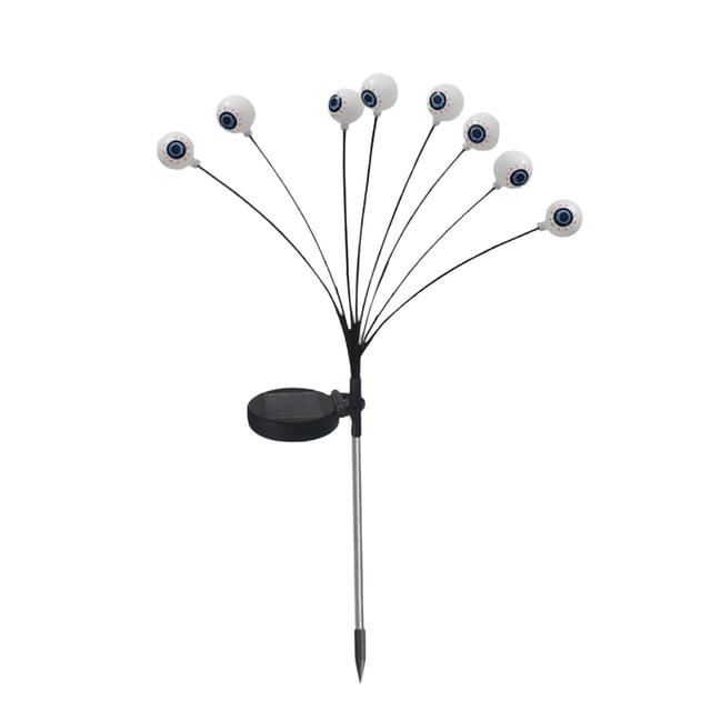 Luces solares con forma de globo ocular para Halloween, luces LED solares para jardín, luces solares para caminos, decoración navideña para luces rojas