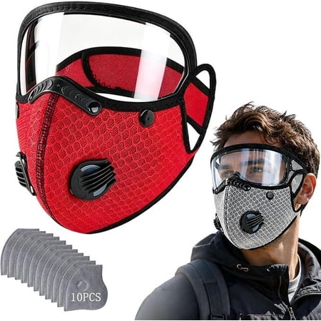 Sttlejura Reusable Dust Mask Set, Polyester Face Covering With 10 Filter Inserts For Outdoor Work Commute And DIY Tasks