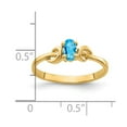 thumbnail image 2 of Real 14kt Yellow Gold 5x3mm Oval Blue Topaz Ring Size: 6; for Adults and Teens; for Women and Men, 2 of 2