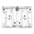 thumbnail image 7 of Yayeee Kitchen Curtains Tier Pair Light Filtering 27"x24" Rod Pocket Short Cafe Window Panel, Blue Cartoon Snowmen, 7 of 7