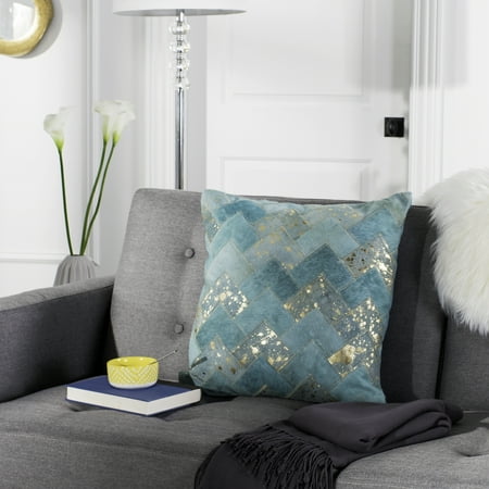 Safavieh Ezla Metallic Cowhide 20 X 20 Geometric Pillow