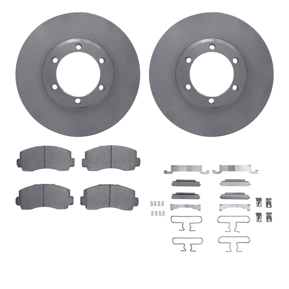 Dynamic Friction Company Front Brake Rotors with 5000 Advanced Brake Pads includes Hardware 6512-72187