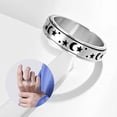 thumbnail image 2 of Anillos giratorios esmerilados para mujer: anillos de eternidad con luna creciente y estrellas, accesorios de joyería, regalos, tallas 7-12 (plata, 8), 2 of 5