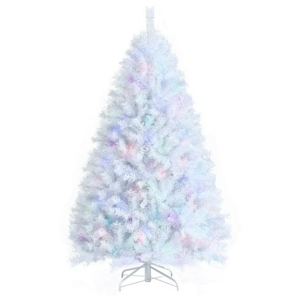 Topbuy 6FT White Realistic Xmas Tree, Lush Christmas Tree W/ 792 PVC & PET Branch Tips