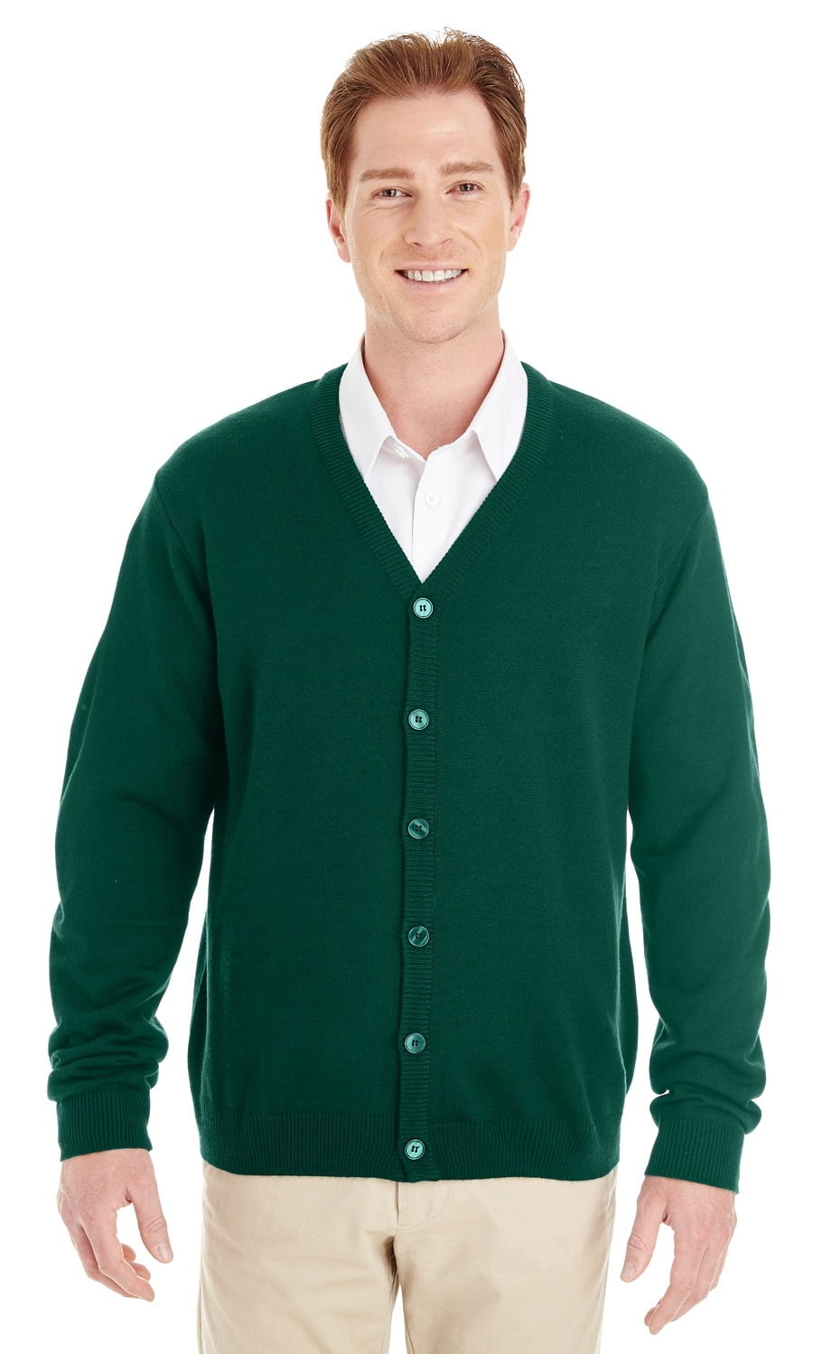 olive green mens cardigan