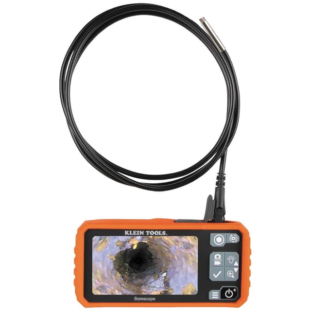 Boroscopio de fontanería Klein Tools ET18 con cable LCD LCD de 4,5 mm y 1,5 m, 4,3 pulgadas
