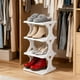 thumbnail image 1 of Shoe rack, News thickened corner, small storage cabinet, easy install, removable washable, 2-tier metal design, for bedroom, high capacity, space-saving, durable frame, stylish decor,, 1 of 8