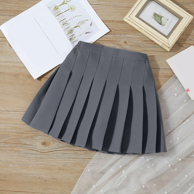 HUITKMM Tutu pour Filles Mode Été Taille Jupe Plissée Slim Décontractée Mini Jupe Taille Haute 15-16 Ans