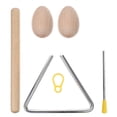 thumbnail image 1 of Miangastore Ensemble d'Instruments de Percussion Triangle Bois Métal 1Ensemble 5.4x2x7in, 1 of 8