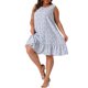 thumbnail image 2 of Vestido de Día de San Valentín para Mujeres de Talla Grande Agnes Orinda, Floral, Sin Mangas, Con Volantes, Casual, 1X, Azul, 2 of 6