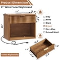 thumbnail image 2 of Nightstand Set of 2 with Charging Station, Fluted Bedside Tables Night Stands with Drawer & Shelf, Mid Century Side Tables for Bedroom, Tea Brown, 2 of 10