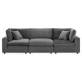 thumbnail image 3 of Modway Commix Down Filled Overstuffed Performance Velvet 3-Seater Sofa in Gray, 3 of 10