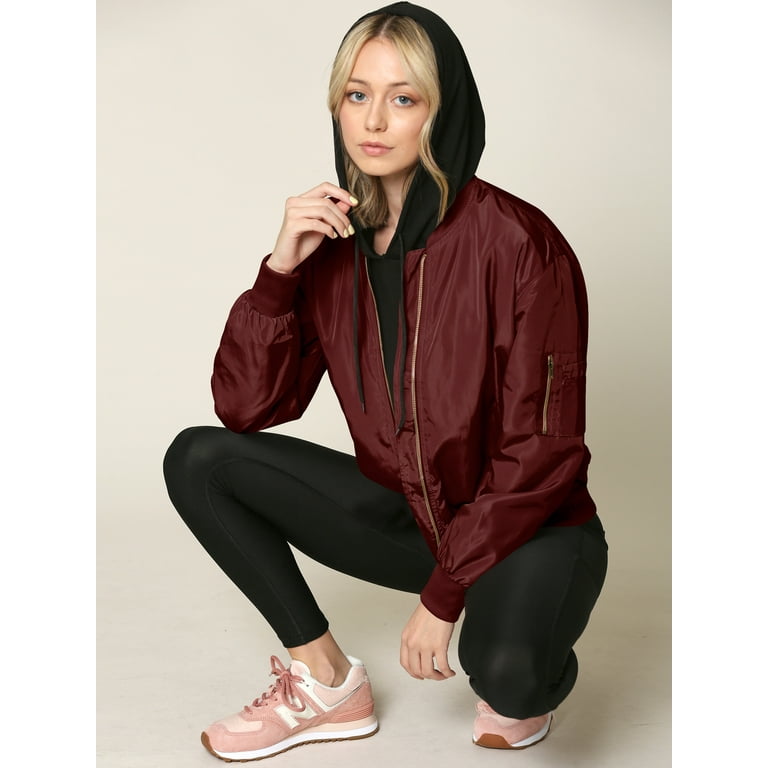 Wine bomber jacket clearance womens