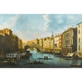 thumbnail image 2 of Giuseppe Bernardino Bison 14x11 Gold Ornate Wood Frame and Double Matted Museum Art Print Titled - Venice, the Grand Canal with the Rialto Bridge, 2 of 4
