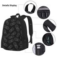 thumbnail image 3 of Disketp Sac à Dos Grande Capacité Imprimé Ananas Blancs Trousse Combinaison 3 Pcs pour Étudiant, 3 of 7