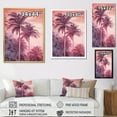 thumbnail image 4 of Designart "Shadowy Vintage Pink Palm Trees II" Palms & Palm Trees Floater Framed Canvas Wall Art, 4 of 5