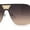 Gold White / Brown, variant on Urbane Slick Rimless Flat Top Racer Shield Baller Sunglasses Gold White Brown