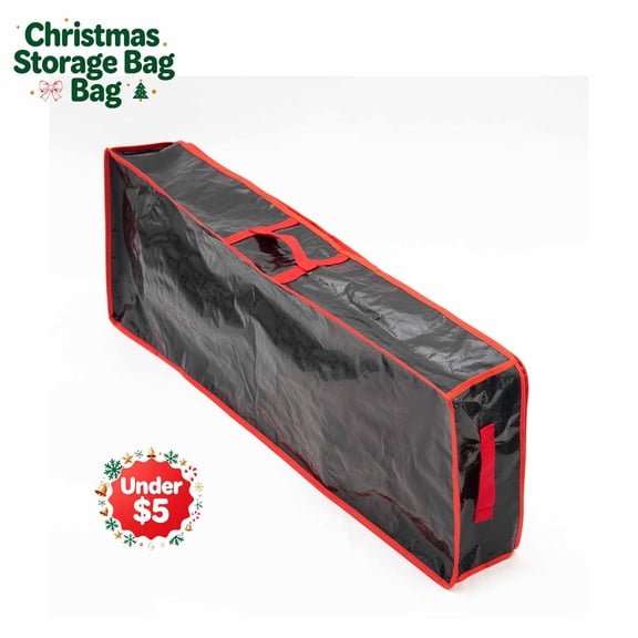 Christmas Decoration Storage Bag, Durable Lightweight Storage Container with Handles, Collapsible Reusable Organizer for Artificial Christmas Trees, Garlands, Household Supplies(41 x 14 x 6 inches)
