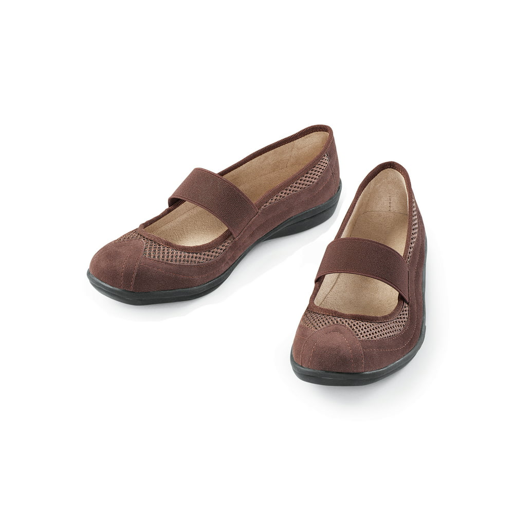 Collections Etc. - Womens Extra-Wide Width Mary Jane Strap Shoes ...