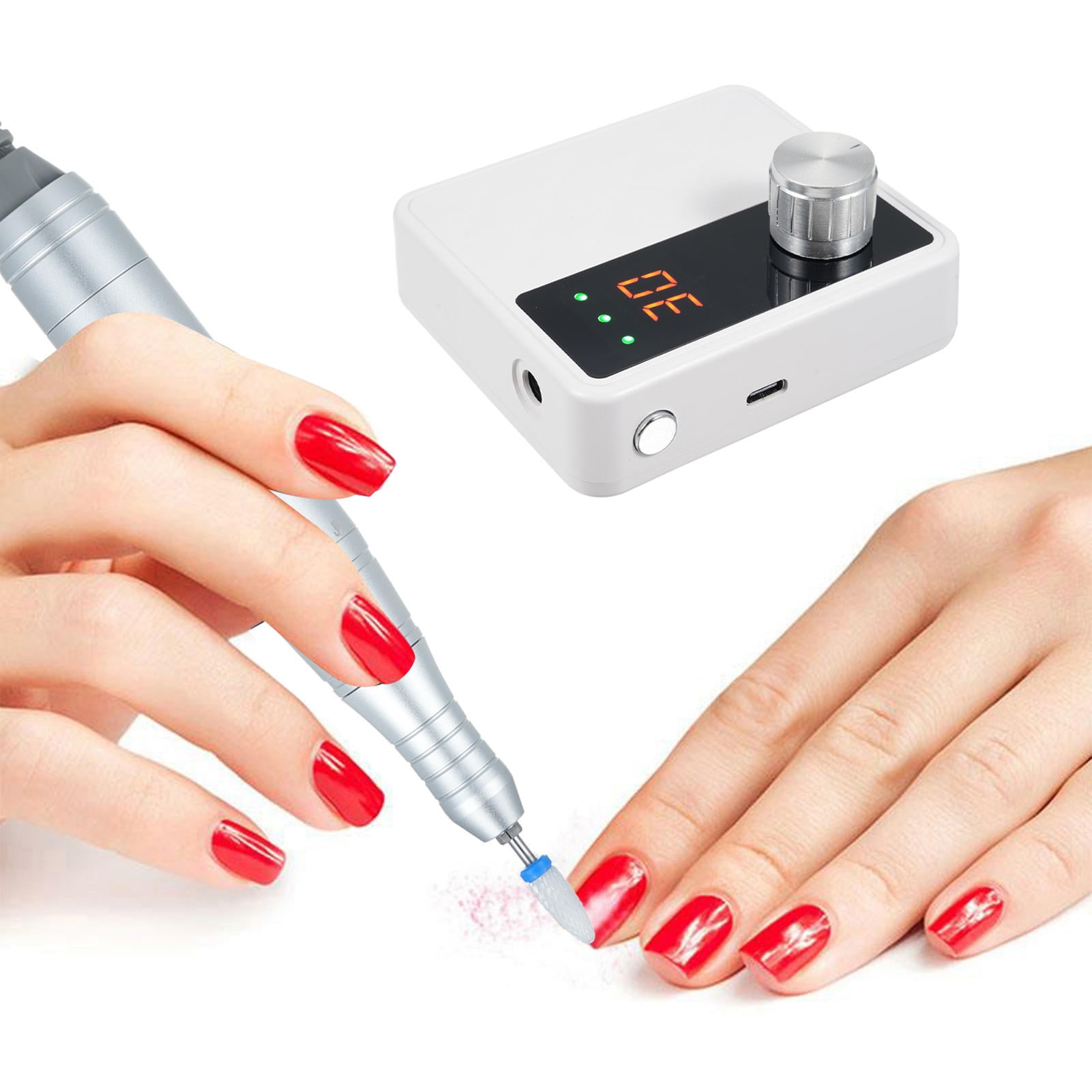 YAHHU Cordless 30,000 RPM Nail Drill Kit – Rechargeable, Dual‑Direction, 2500 mAh Battery, LCD Speed Display, Portable Manicure & Pedicure Tool