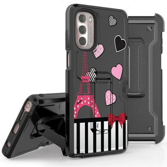Armor Kombo Holster Rugged Cover Designed For Moto G Stylus 2022 Case Sport, Travel And Food Series