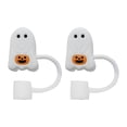 thumbnail image 1 of 2 piezas de adornos para pajitas, accesorios para vasos, reutilizables, regalo de Halloween, divertido para fiestas Calabaza, 1 of 9