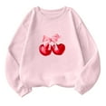 thumbnail image 7 of successthop Womens Sweatshirts No Hood Fleece Crewneck Long Sleeve Sweaters Cute Pullover Hoodies Bow Print Outwear, 7 of 7