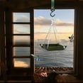 thumbnail image 4 of PU Leather Hanging Bird Feeder for Outdoors, Square Feeding and Water Tray for Hummingbird and Small Birds, Flat Plate for Attracting Wildlife Green, 4 of 5