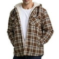 thumbnail image 5 of GigrtiJin Men's Flannel Shirt Jacket Plus Size Fleece Lined Plaid Jackets Coat Full Zip up Winter Outwear Hooded Coats, 5 of 6