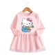 thumbnail image 4 of Hello Kitty nuevo vestido de moda de algodón con estampado de dibujos animados para niñas, falda de malla de manga larga bonita para bebé, vestido pequeño de princesa dulce con cuello redondo, 4 of 5