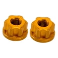 thumbnail image 2 of 2 Tuercas de Eje para Cubo de Rueda de Bicicleta, Pernos de Cubo de Rueda Delantera, Tuerca de Eje Sólida M9 Confiable, Tuerca de Eje con Brida para B Oro, 2 of 8