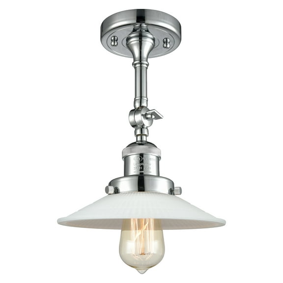 Innovations Lighting 201F Halophane Halophane 1 Light 9" Wide Convertible Semi-Flush