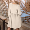 thumbnail image 5 of SwiftWear Women's Elegant Casual Long Sleeve Scoop Neck Dress Trendy Outfit for Work Cozy & Versatile Dress Sizes S-2XL​​, 5 of 5