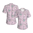 thumbnail image 3 of Yiaed Llama Unicorn and Rainbow Print Women's T Shirt V-Neck Short Sleeve Shirt Casual Breathable Tee Summer Tops-Small, 3 of 5