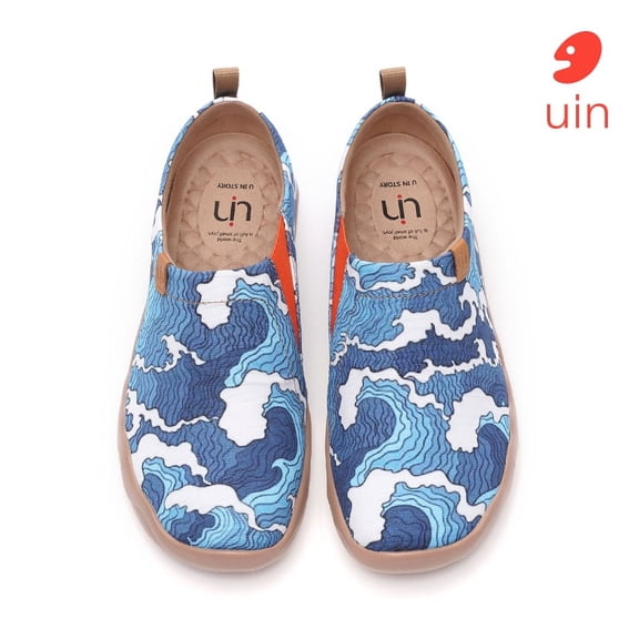 UIN Men's Loafers Lightweight Sneakers Walking Casual Slip ons Art Painted Travel Shoes Bulldog