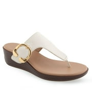 Aerosoles Izola Women's Wedge Sandals Color: Eggnog Pu Leather Size: 8