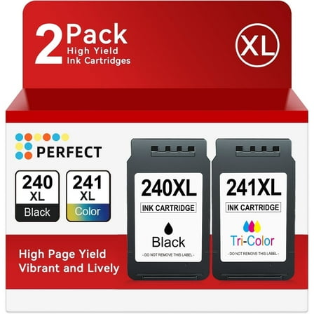 240XL 241XL Ink Cartridges Compatible for Canon 240 and 241 Ink Combo for Pixma MG3620 MG3600 Printer( 2 Pack)