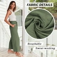 thumbnail image 5 of SWQZVT Womens Wide Leg Pants With Pockets High Waist Adjustable Knot Loose Casual Trousers Business Work Casual Pants for Womens Clothes Slacks Palazzo Lightweight Pants, 5 of 10